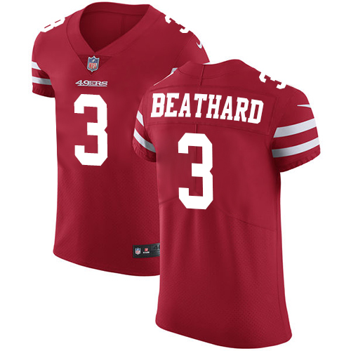 Nike 49ers #3 C.J. Beathard Red Team Color Men's Stitched NFL Vapor Untouchable Elite Jersey - Click Image to Close